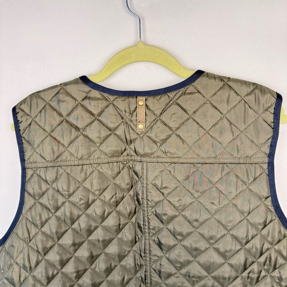 Tommy Hilfiger Olive Green Quilted Sleeveless Lightweight Vest Sz XXL Pockets - Picture 6 of 13